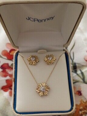 Three Piece Petite Jewelry Set, 10 K Gold, J C Penny